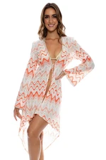 LULI FAMA Wavy Missoni Open Knit Asymmetric Beach Cover-Up Tunic Duster S = 4/6