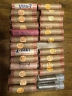 25 Rolls Of 1945 P,S&D Wheat Cents, Circulated (1250 Coins Total) Free Shipping