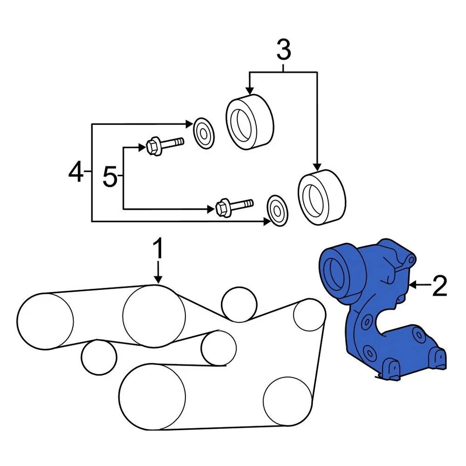 For Toyota Camry 07-17 Toyota 1662031040 Accessory Drive Belt Tensioner Assembly - Image 3 of 4