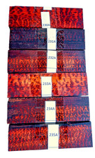 6 pcs 1.5" x 1.5" x 5" High Figured Snakewood turnings