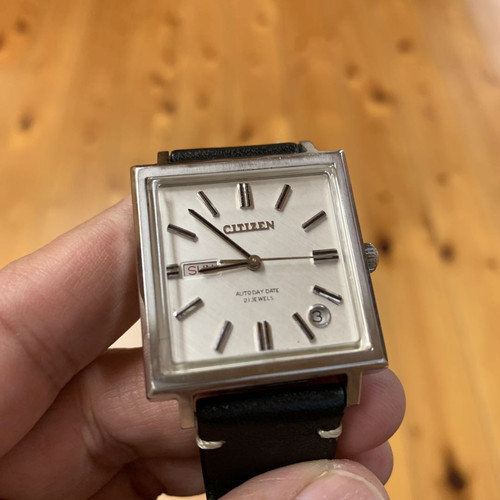 Citizen Analogico Automatico Uomo Ventage Auto Day Date Square Super Rara Monaco Coll - Foto 1 di 12