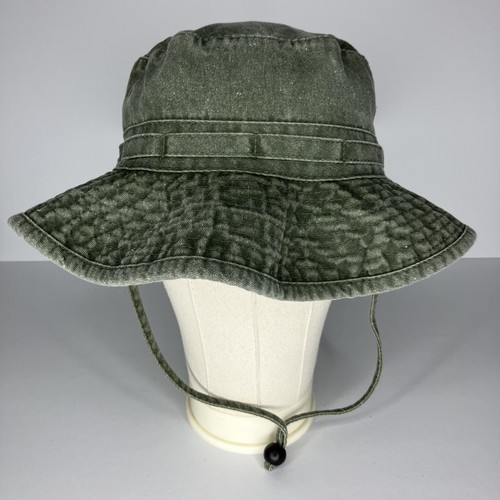 DPC Dorfman Pacific Co. Green Boonie Bucket Hat Drawstring S/M