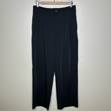 NWT Halara High Waisted Zipper Pocket Shirred Straight Leg Work Pants black L