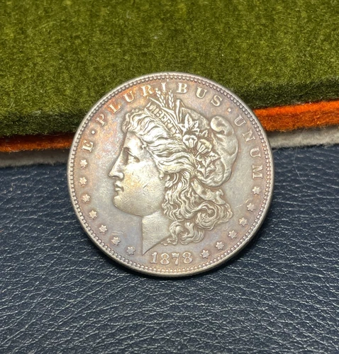(#102332) Morgan Dollar:  1878.  8 TF.    AU details.    (see video!)