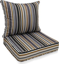 Outdoor Deep Seat Patio Cushion Set, 24" x 24" x 5", 2-Piece Back Seat Cushion