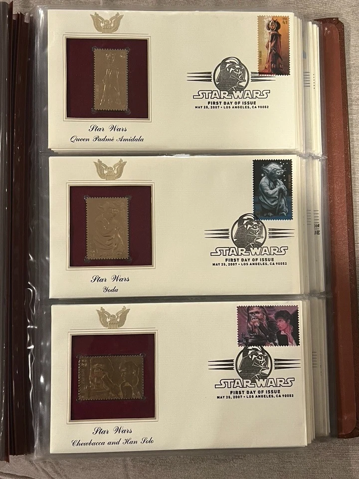 COMPLETE SET OF 15 Star Wars 22K Golden Replica 2007 First Day Covers - Image 3 of 4