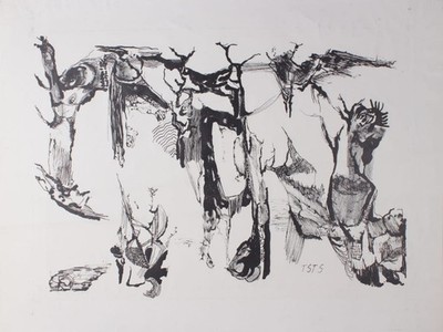 Trude Stolp-Seitz (1913 Mannheim - 2004) Abstrakte Komposition Lithographie
