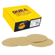 80 Grit 6" Gold Hook & Loop No Hole Sanding Discs for DA Sanders - Box of 50