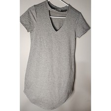 Ultra Flirt Womens Heather Grey Cutout Choker Neck Mini Dress Size M
