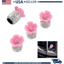 Bling Tire Valve Stem Caps 4 Pcs Shiny Rhinestone Flower Car Air Valve Cover R Bling Tire Valve Stem Caps 4 Pcs Shiny Rhinestone Flower Car Air Valve Cover R