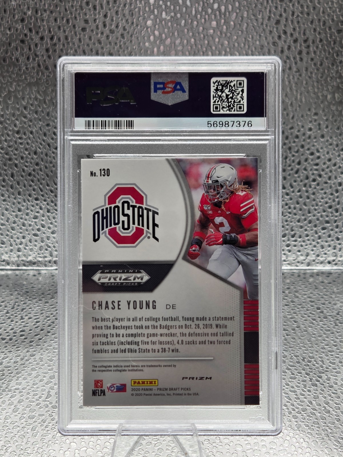 2020 Prizm SILVER REFRACTOR ~ CHASE YOUNG Rookie RC Card PSA 10 GEM MINT view 2