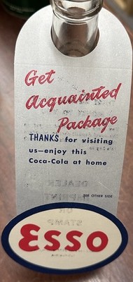 1940s ESSO GASOLINE COCA COLA BOTTLE HANGER ADVERTISING