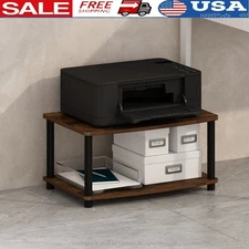 Multipurpose Printer Stand Storage Shelf Home Office Organizer Compact Design US