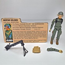 GI Joe 1983 Swivel-Arm Short Fuze Near Complete w File Card Mortar Soldier READ