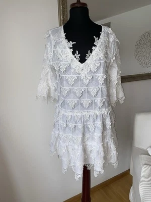 Antica Sartoria Kleid Tunika Spitze Exklusiv Designer Hochzeit Zara wie Neu - Bild 1 von 4