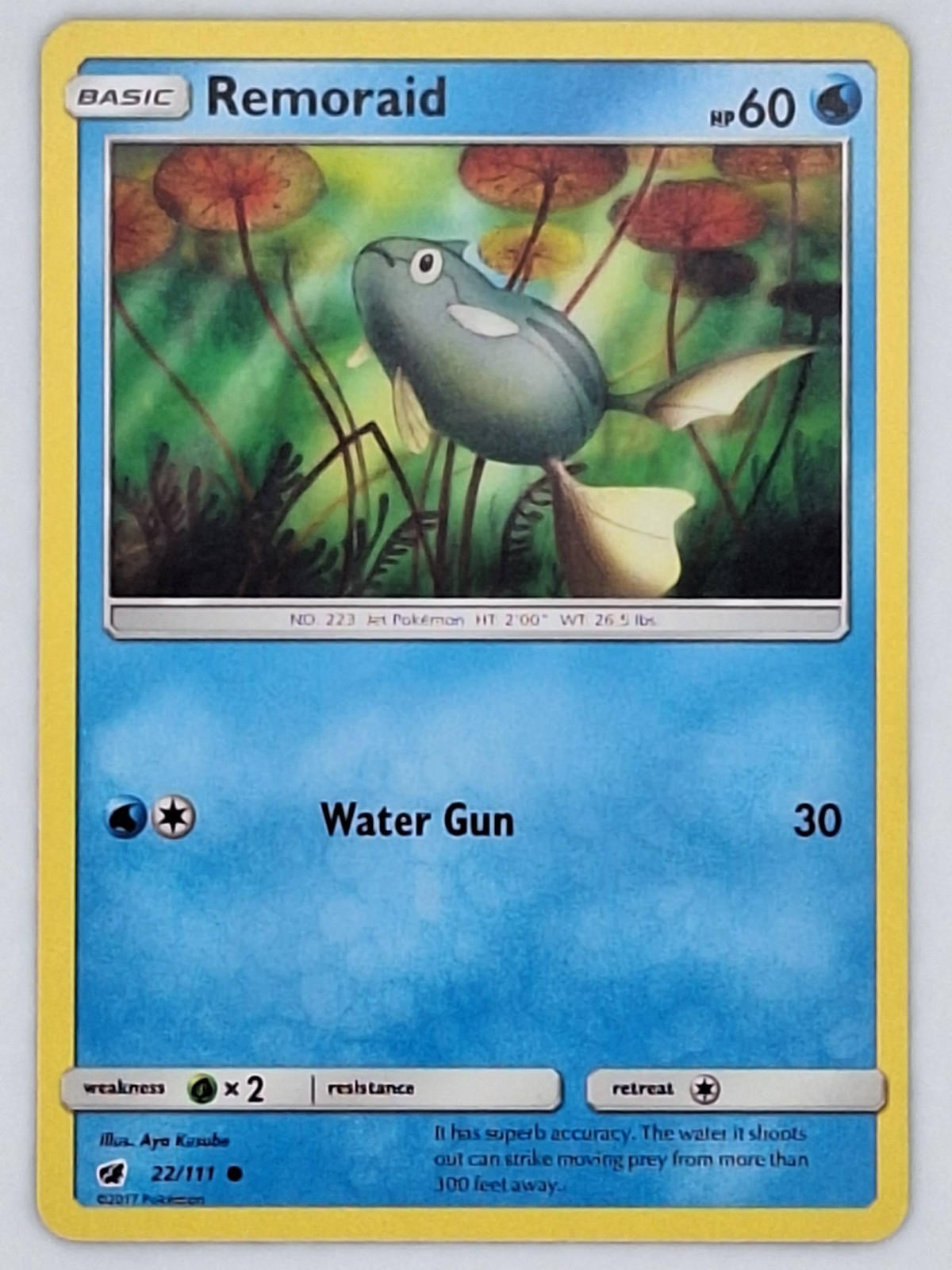 Remoraid 22/111 Pokemon - Sun & Moon Crimson Invasion MP