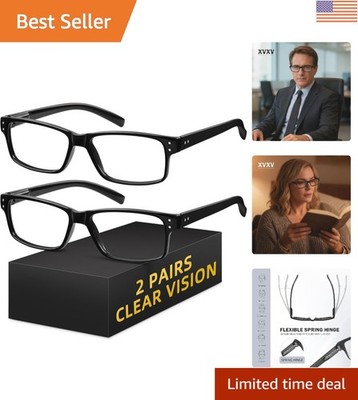Elegant 2 Pairs Blue Light Blocking Reading Glasses for Eye Comfort and Clarity