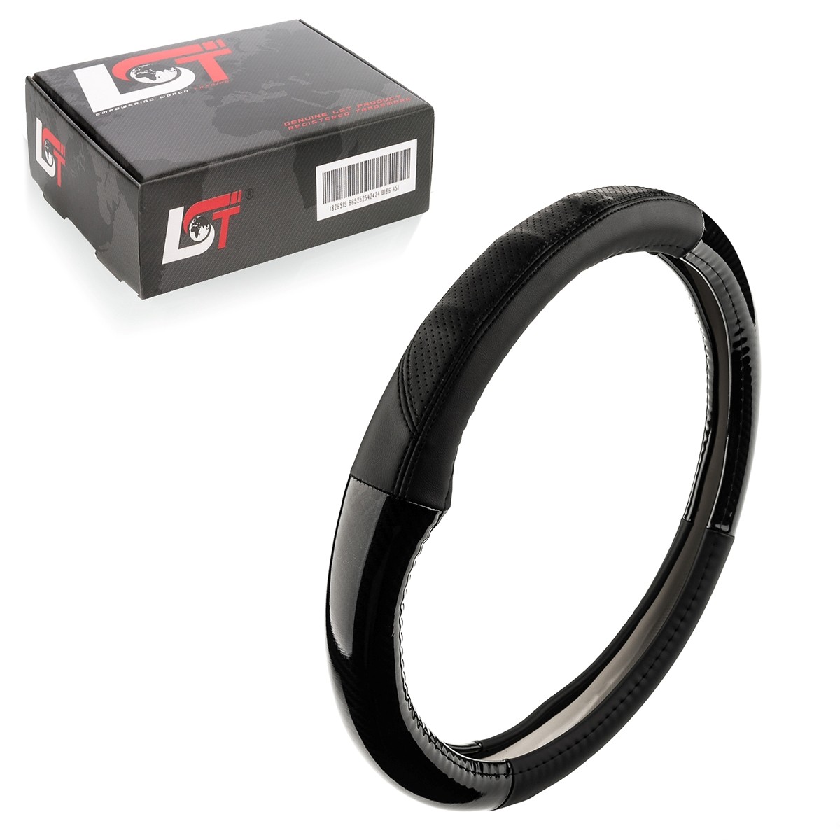 Steering Wheel Cover Ø 38x9 cm Black Carbon Look for AUDI Q2 Q3 Q5 Q7