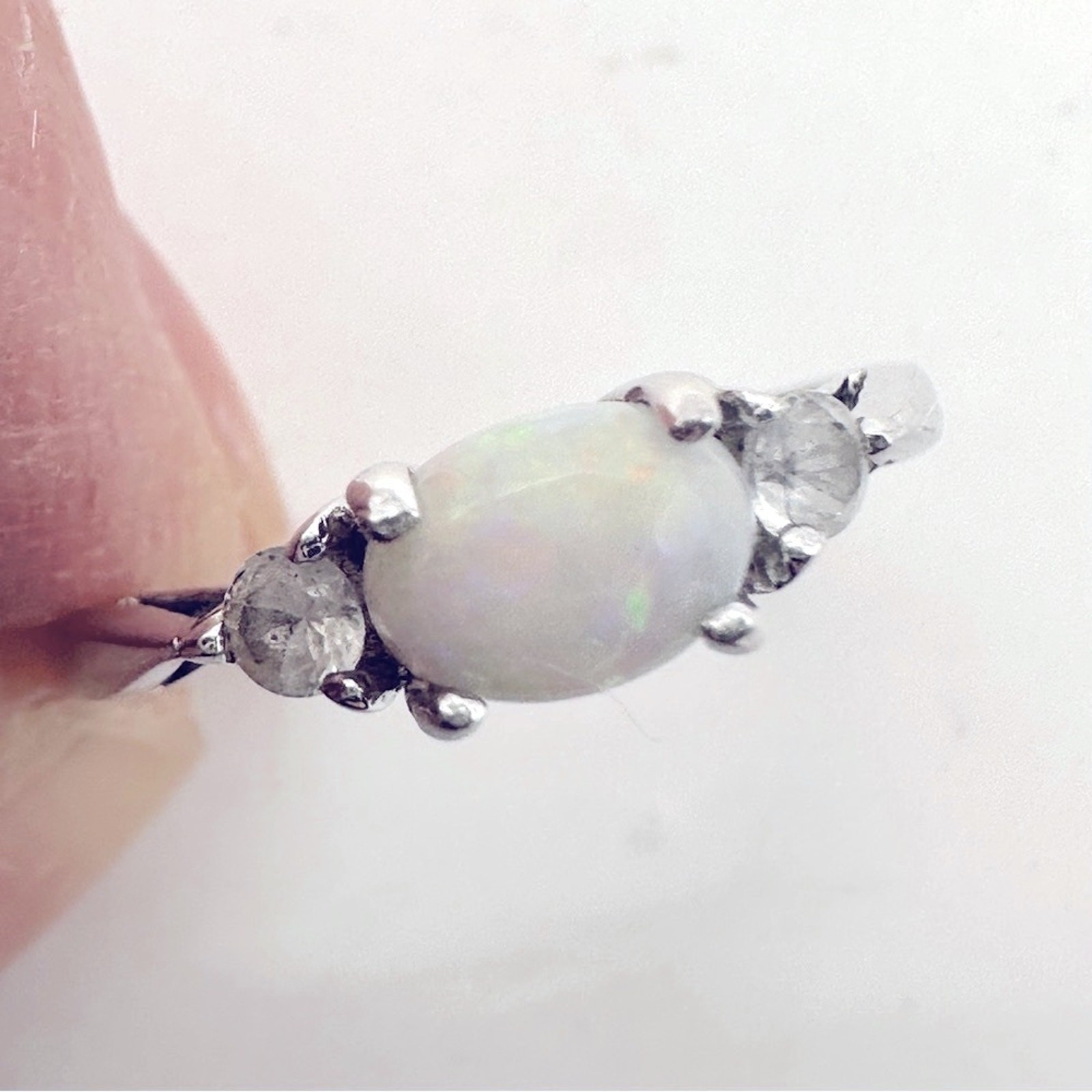 Avon Sterling Silver Opal Stacking Ring Size 5 Vi… - image 8