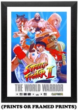 Street Fighter 2 Computer Arcade Game (A5 A4 A3 Picture Print/Framed Poster)#235