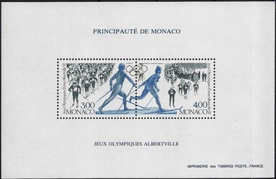 1991 Monaco Winter Games Sheet Albertville Cat BFs15