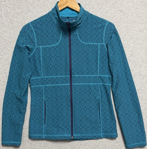 prAna Randa Jacket Women’s S Teal Blue Jacquard Full Zip Stretch Outdoor