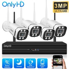 Wireless CCTV Camera Security System Kit 3MP HD 4CH NVR Home Outdoor Motion IR