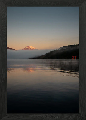 Sonnenaufgang See Ashi Berg Fuji gerahmtes Wandbild Poster Leinwanddruck Bild