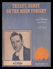 THERE'S HONEY ON THE MOON TONIGHT 1938 Bill McCune Vintage Sheet Music