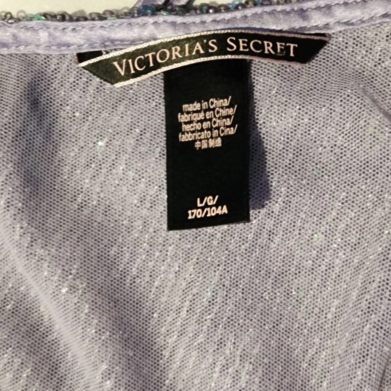 UNDERCOVER Victoria's Secret Mini Abito Paillettes Festa Scintillante Scollo a V Spalline Schiena L