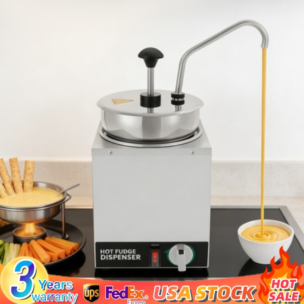 NEW Nacho Cheese & Hot Fudge Dispenser 4.23Qt Capacity Stainless Steel 600W