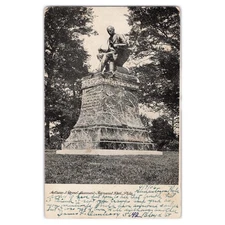 Anthony J Drexel Statue - 1906 Postcard - Fairmount Park Philadelpia PA Monument