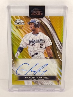 2024 Topps Chrome Black - HANLEY RAMIREZ Auto Gold Refractor 30/50 #CBA-HR 