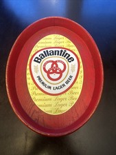 VINTAGE 1970s BALLANTINE BEER DISPLAY WALL MOUNT TRAY SIGN NEWARK NEW JERSEY