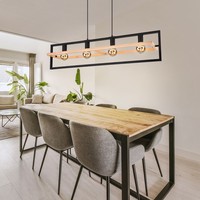 HäNgelampe Esstischleuchte Pendellampe Holzleuchte Wohnzimmerlampe 4 Flammig