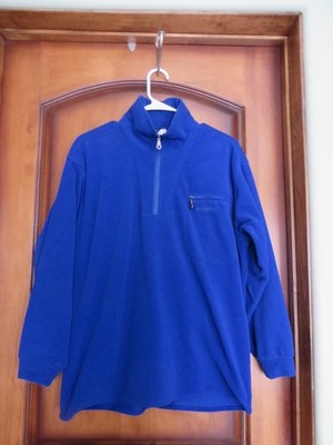 Men's Schoffel  Blue 1/4 Zip Fleece Chest  Pocket w/ Logo Size M Gently Worn
