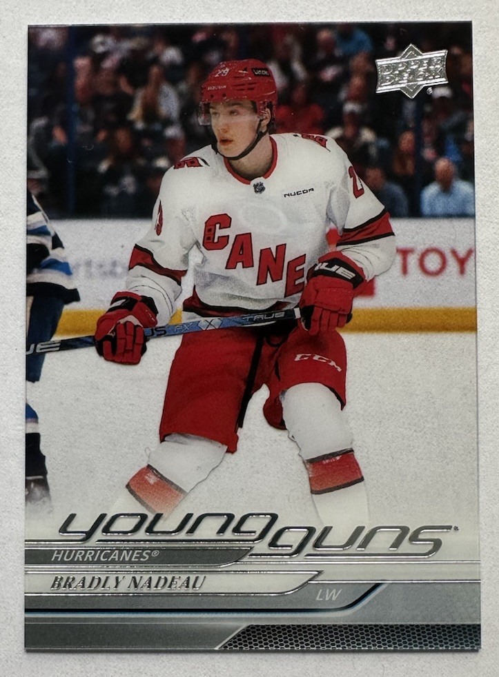 2024-25 Upper Deck Bradly Nadeau #208 RC Young Guns Clear Cut - Hurricanes