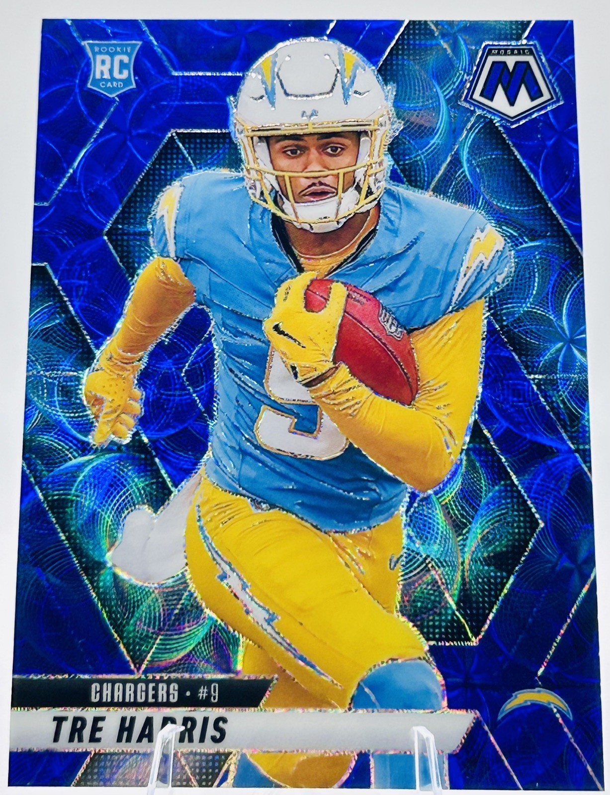 2025 Panini Mosaic Tre Harris RC Blue Scope Prizm SP #326 Color Match Rookie