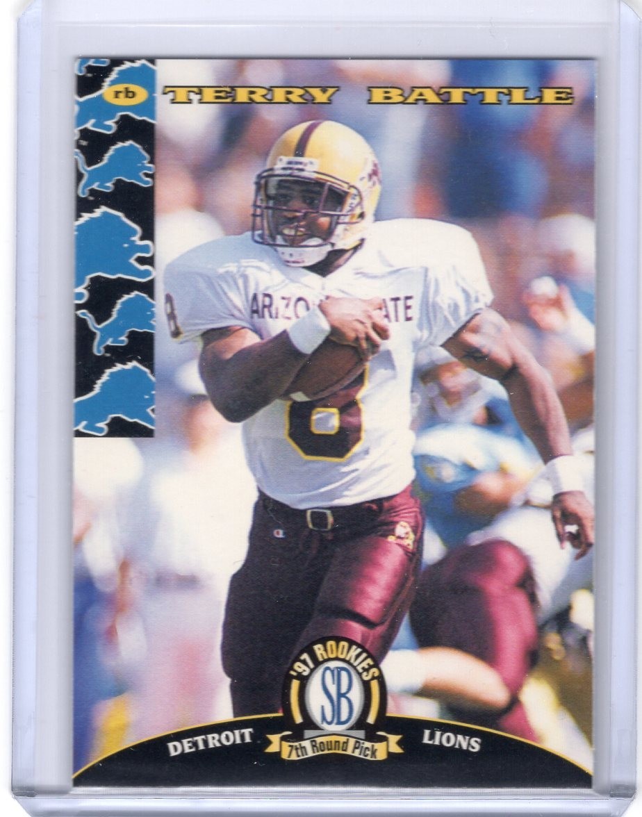 TERRY BATTLE 1997 Score Board NFL Rookies ROOKIE CARD #25 - LIONS
