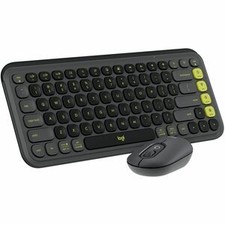 Logitech POP Icon Combo Bluetooth Keyboard  Mouse Graphite  Green 