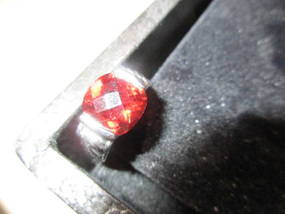 Park Lane  RED  Sparkling CZ's - Rare  Statement Cocktail Ring  Size 9 SIlver - Image 2 of 2