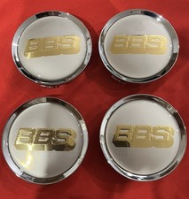 4x Bbs 75mm Dia 4 Clips Car Wheel Tyre Center Hub Caps Cover White Gold 4x Bbs 75mm Dia 4 Clips Car Wheel Tyre Center Hub Caps Cover White Gold