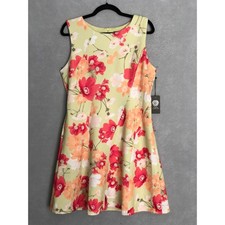 Vince Camuto Floral Dress Sleeveless Fit and Flare Women's Size 14 NEW