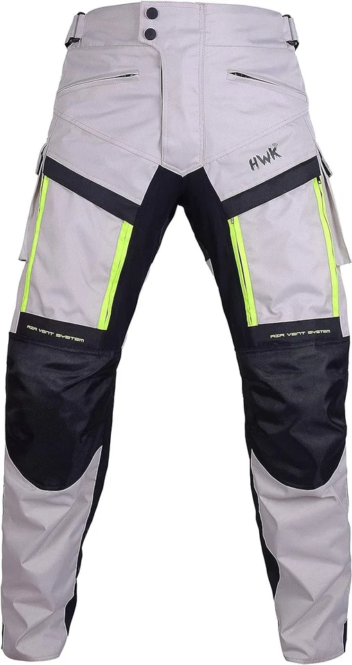 Pantalones de moto y trabajo HWK para hombre aventura, cintura 30"-32" entrepierna30" - plateados Foto 4 de 4