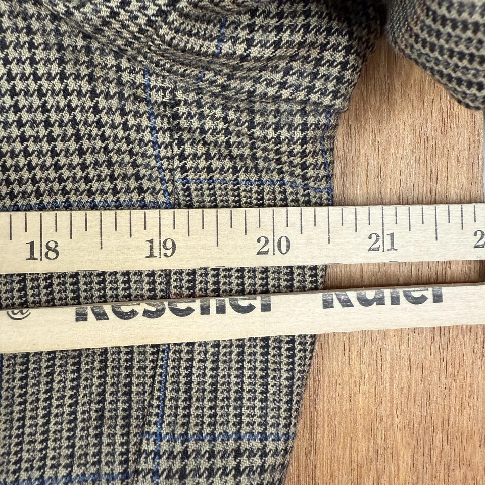 VTG Polo University Club Blazer Mens 38L Brown Houndstooth 2 Button 90s Wool - Image 3 of 4
