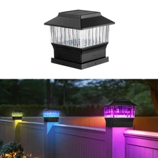 RGB&Warm Solar Post Cap Lights 50 Lumen, Outdoor 4x4 3.5x3.5 4.5x4.5 or 5.5x5...