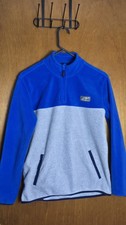 Eddie Bauer Kids Boys Large 14/16 Blue Grey Quarter Zip Fleece Pullover