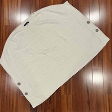 Banana Republic Off White Poncho Capelet Knit Sweater Button Accents Size XS / S