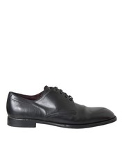 Dolce & Gabbana Black Leather Derby Formal Dress Men Men's Shoes Authentic