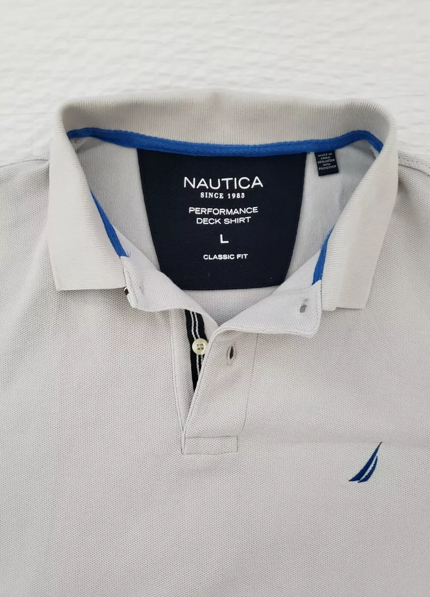 NAUTICA Men's Classic Fit Performance Deck Polo Shirt (L)